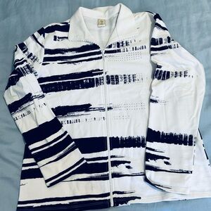 Vintage Jess & Jane Striped Black and White Women's Jacket sz XL